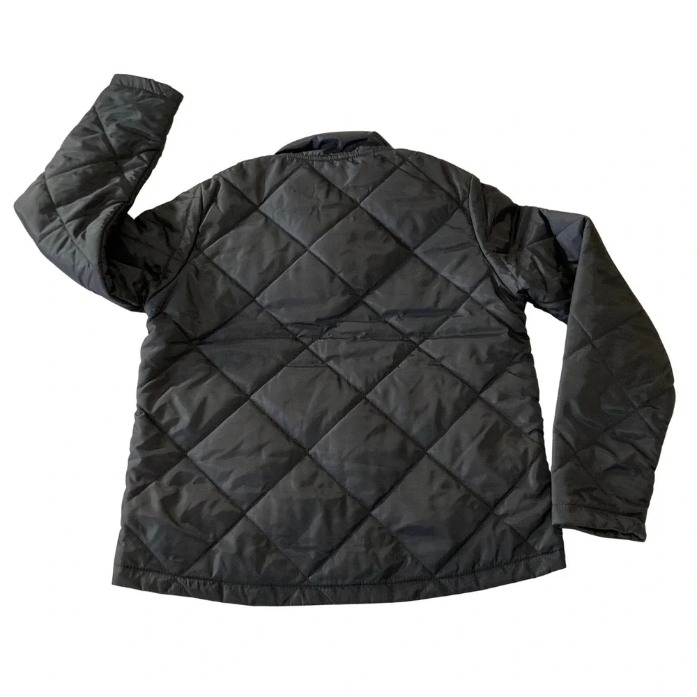 Genuine Dickies Womens Black Quilted Diamond Snap Front Jacket M Water Resistant